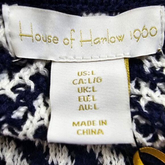 House of Harlow 1960 Navy/White Sleevless Maxi Dress, Women's Large - Picture 10 of 13